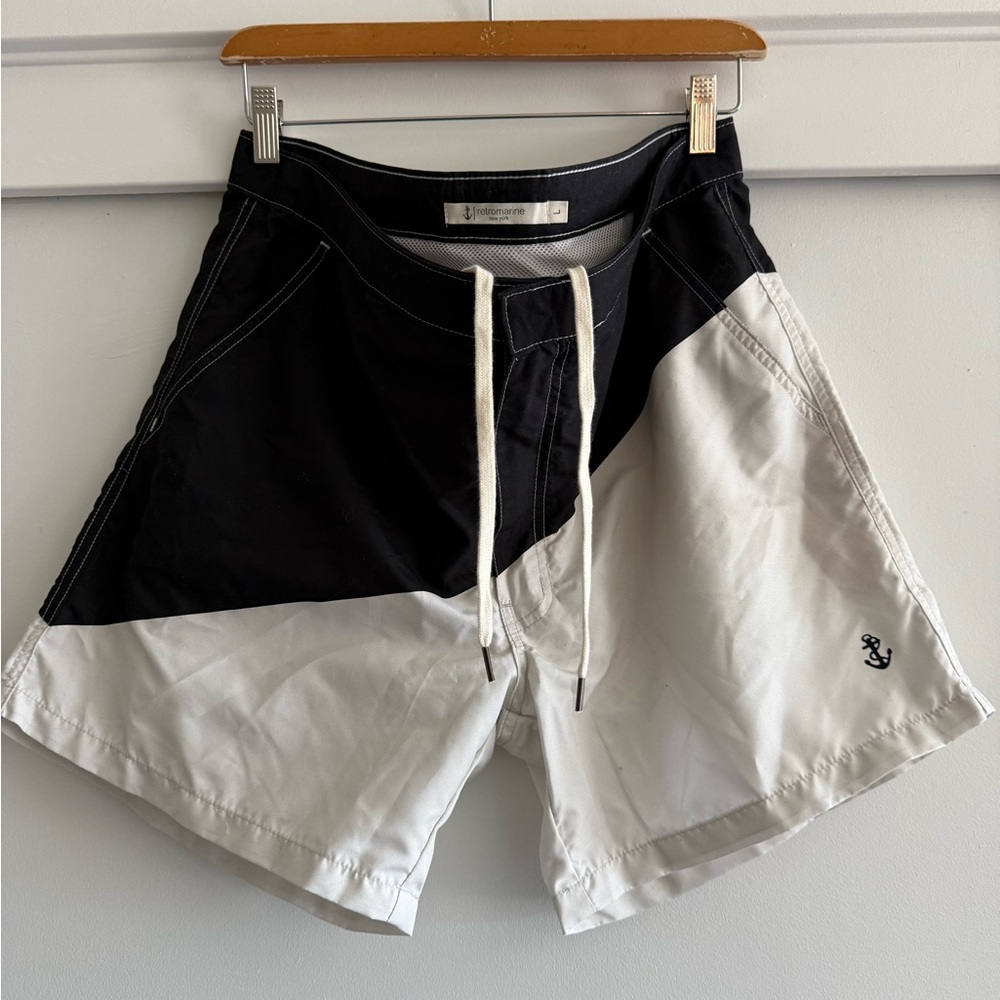 Black and White Swim Trunks